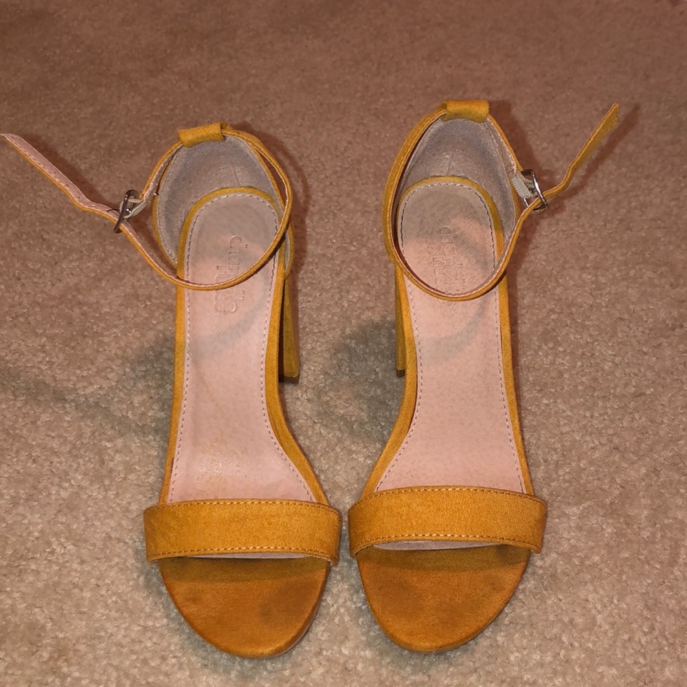 Mustard yellow high heels